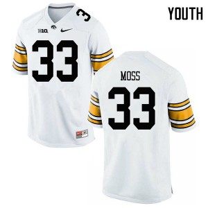 #33 Riley Moss Iowa Youth Official Jersey White