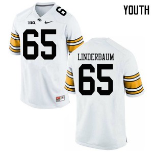 #65 Tyler Linderbaum University of Iowa Youth High School Jerseys White
