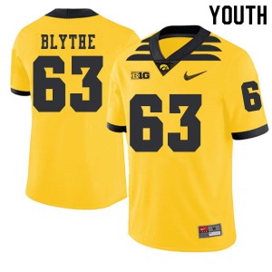 #63 Austin Blythe Hawkeyes Youth 2019 Alternate Official Jersey Gold