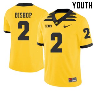 #2 Brandon Bishop University of Iowa Youth 2019 Alternate Football Jerseys Gold