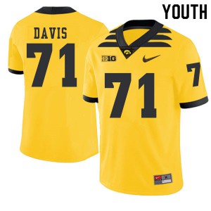 #71 Carl Davis Iowa Hawkeyes Youth 2019 Alternate Official Jersey Gold