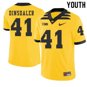 #41 Colton Dinsdaler Iowa Hawkeyes Youth 2019 Alternate Player Jersey Gold