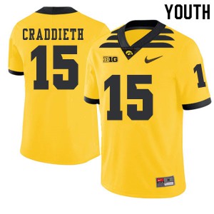 #15 Dallas Craddieth University of Iowa Youth 2019 Alternate Stitched Jerseys Gold
