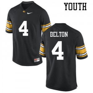 #4 Dane Belton Iowa Hawkeyes Youth College Jerseys Black