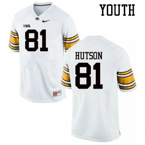 #81 Desmond Hutson Iowa Hawkeyes Youth High School Jerseys White
