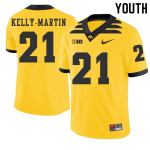 #21 Ivory Kelly-Martin Iowa Hawkeyes Youth 2019 Alternate Football Jerseys Gold