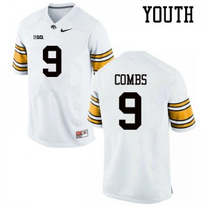 #9 Jack Combs Hawkeyes Youth Player Jersey White