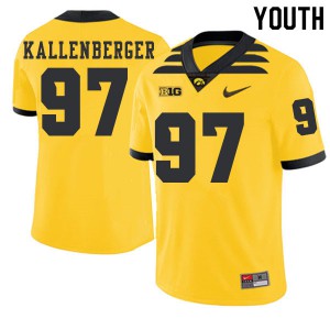 #97 Jack Kallenberger Iowa Youth 2019 Alternate Embroidery Jerseys Gold