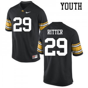 #29 Jackson Ritter University of Iowa Youth College Jerseys Black