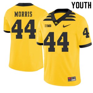 #44 James Morris Hawkeyes Youth 2019 Alternate University Jerseys Gold