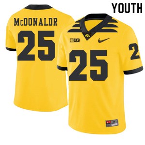 #25 Jayden McDonaldr Hawkeyes Youth 2019 Alternate Player Jerseys Gold