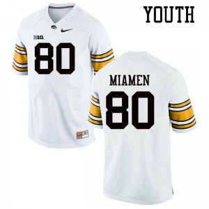 #80 Josiah Miamen Hawkeyes Youth College Jerseys White