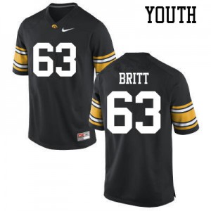 #63 Justin Britt Iowa Youth Football Jerseys Black