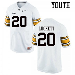 #20 Keontae Luckett University of Iowa Youth Official Jerseys White