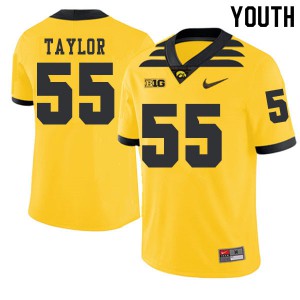 #55 Kyle Taylor Iowa Youth 2019 Alternate Stitch Jerseys Gold