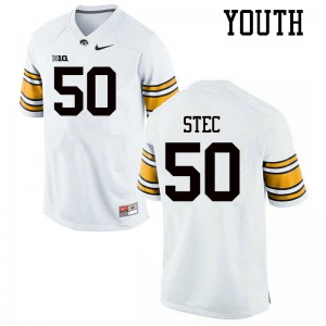 #50 Louie Stec University of Iowa Youth NCAA Jerseys White