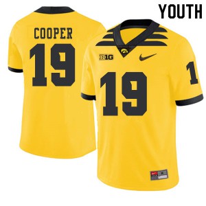 #19 Max Cooper Hawkeyes Youth 2019 Alternate College Jerseys Gold