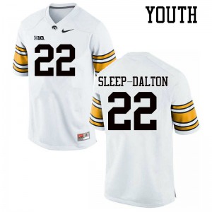 #22 Michael Sleep-Dalton University of Iowa Youth Player Jersey White