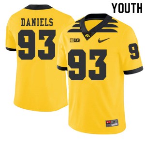 #93 Mike Daniels Hawkeyes Youth 2019 Alternate High School Jerseys Gold
