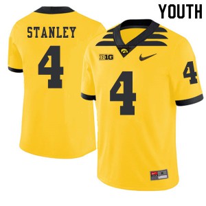 #4 Nate Stanley Iowa Hawkeyes Youth 2019 Alternate Football Jersey Gold