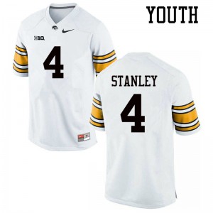 #4 Nate Stanley Iowa Youth Embroidery Jerseys White