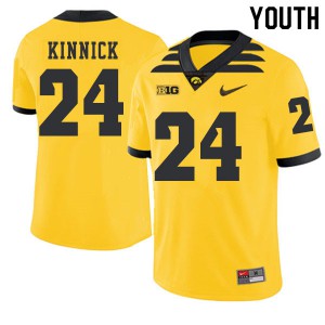 #24 Nile Kinnick Iowa Hawkeyes Youth 2019 Alternate Alumni Jersey Gold
