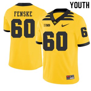#60 Noah Fenske Iowa Hawkeyes Youth 2019 Alternate University Jerseys Gold