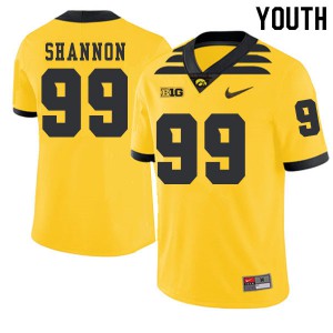 #99 Noah Shannon Iowa Hawkeyes Youth 2019 Alternate University Jersey Gold