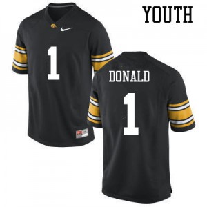 #1 Nolan Donald Iowa Youth Official Jerseys Black