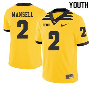 #2 Peyton Mansell University of Iowa Youth 2019 Alternate NCAA Jersey Gold