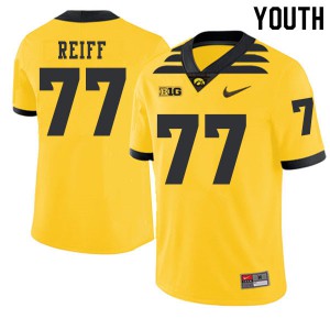 #77 Riley Reiff Hawkeyes Youth 2019 Alternate College Jersey Gold