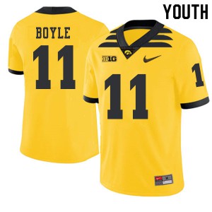 #11 Ryan Boyle Iowa Youth 2019 Alternate Official Jerseys Gold
