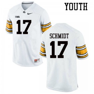 #17 Ryan Schmidt Hawkeyes Youth Embroidery Jersey White