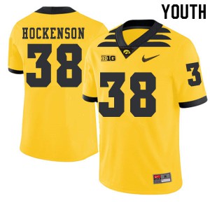 #38 T.J. Hockenson Iowa Youth 2019 Alternate Official Jersey Gold