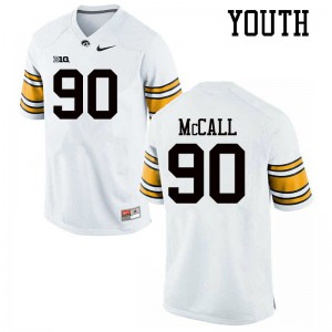 #90 Taajhir McCall Iowa Hawkeyes Youth Stitched Jersey White