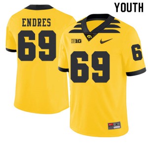 #69 Tyler Endres Iowa Youth 2019 Alternate Player Jersey Gold