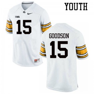 #15 Tyler Goodson Iowa Hawkeyes Youth Official Jerseys White