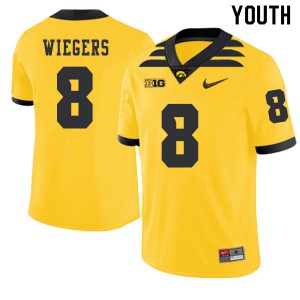 #8 Tyler Wiegers Iowa Youth 2019 Alternate College Jerseys Gold