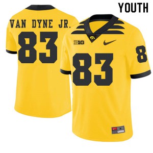 #83 Yale Van Dyne Jr. Hawkeyes Youth 2019 Alternate Player Jersey Gold