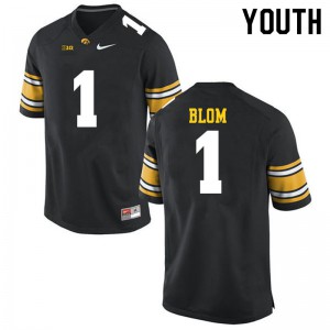 #1 Aaron Blom Iowa Youth Stitch Jerseys Black