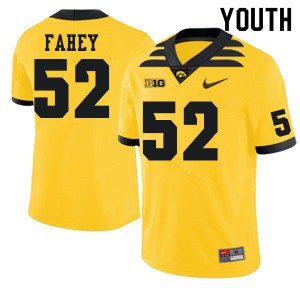 #52 Asher Fahey Iowa Hawkeyes Youth Alumni Jersey Gold