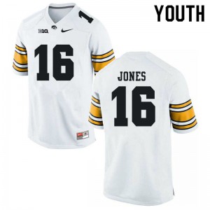 #16 Charlie Jones Iowa Hawkeyes Youth Stitched Jerseys White