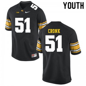 #51 Coy Cronk Iowa Hawkeyes Youth Official Jersey Black