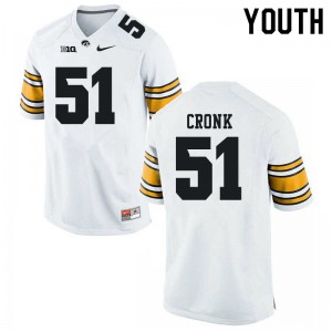 #51 Coy Cronk University of Iowa Youth High School Jersey White