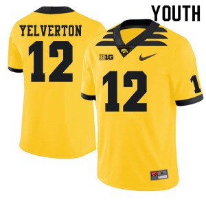 #12 Elijah Yelverton University of Iowa Youth Stitched Jersey Gold