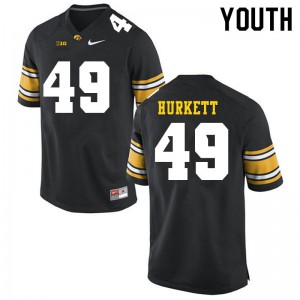#49 Ethan Hurkett Hawkeyes Youth Official Jerseys Black