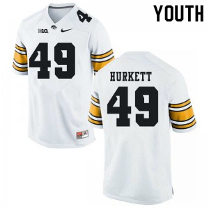 #49 Ethan Hurkett Hawkeyes Youth University Jersey White