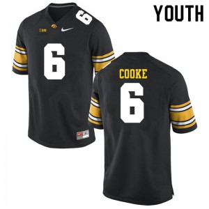#6 Gavin Cooke Hawkeyes Youth NCAA Jerseys Black