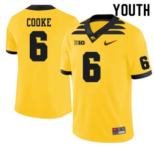 #6 Gavin Cooke Iowa Hawkeyes Youth College Jersey Gold