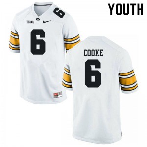#6 Gavin Cooke University of Iowa Youth High School Jerseys White